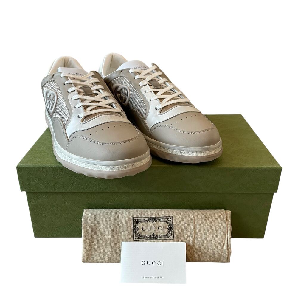 Gucci Men's Mac80 GG Low Top Sneaker Taupe & Off White 778301 Size 11.5 US 12 - Picture 16 of 16
